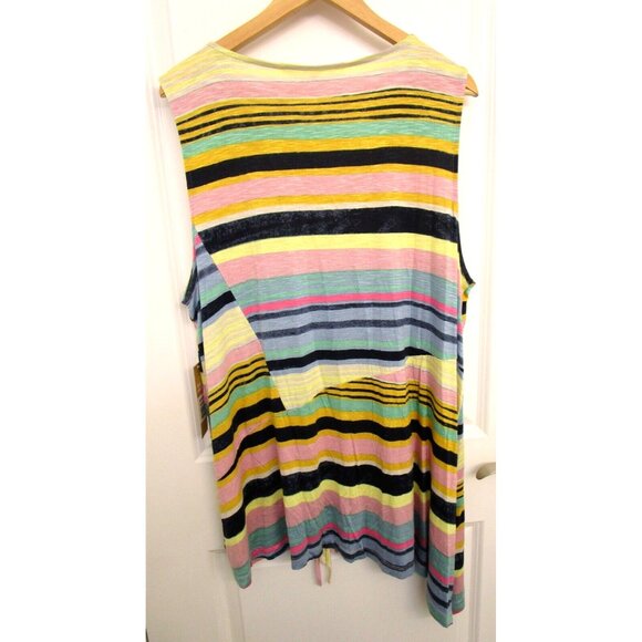 Rachel Roy Curvy Collection Plus Size Stripe Multicolor Sleeveless Top - 3X NWT - Picture 9 of 15